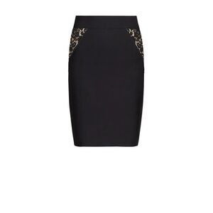 Bcbg Maxazria Pencil‎ Skirt Bandage Skirt Lace Inset Black Size Xs.